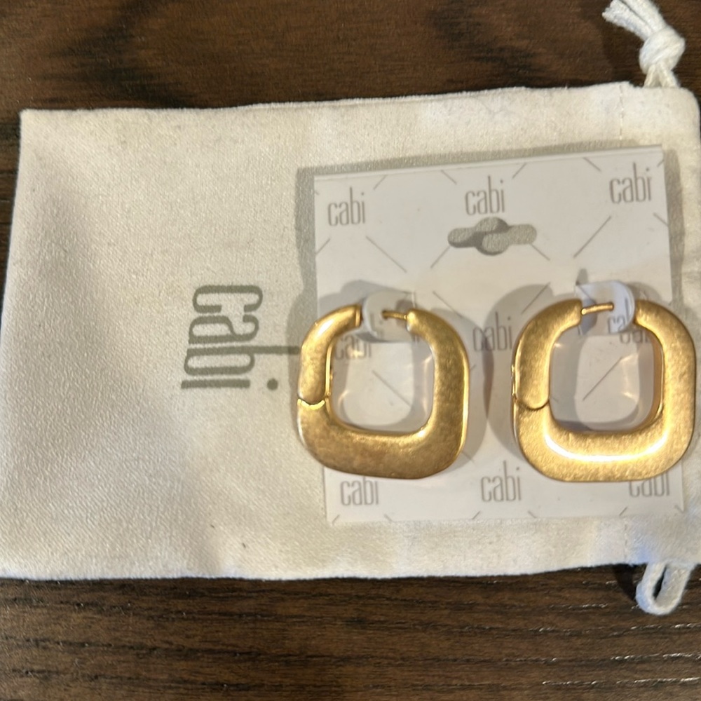 Cabo Dream earrings. New. Gold tone square. Came from 2023 Fall Catalogue